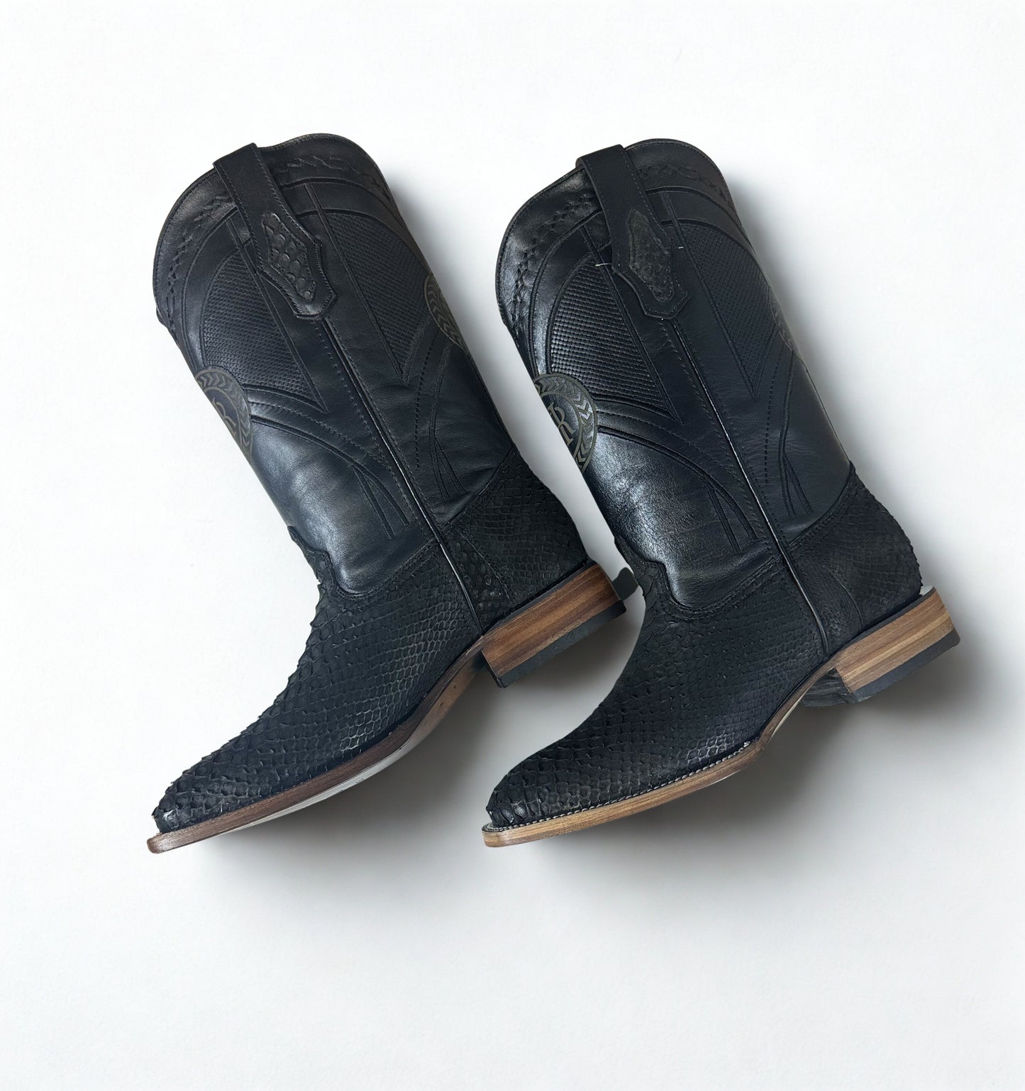 Matte Black Python Boots