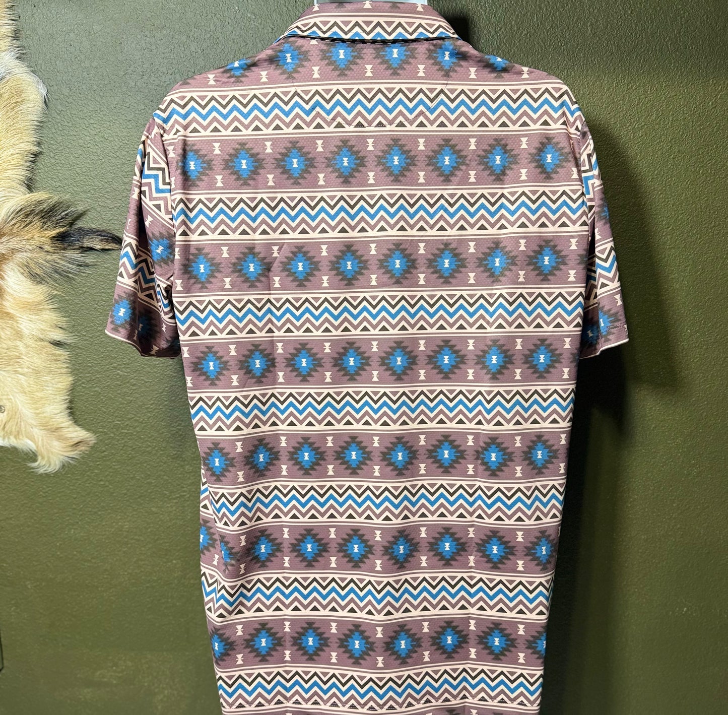 DE RANCHO-PURPLE AZTEC POLO