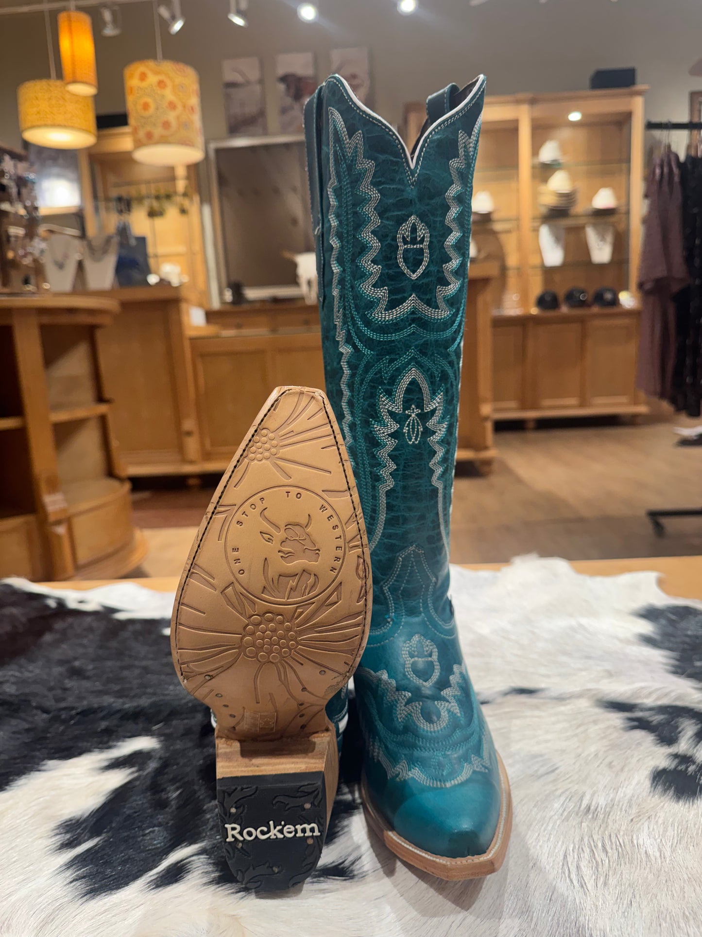Valencia Tall Turquoise Snip Toe