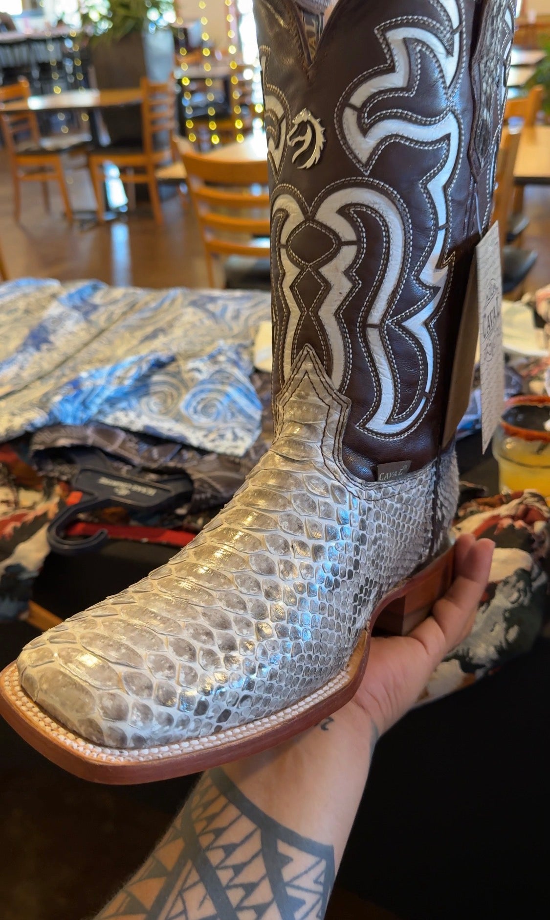 Print snake boots
