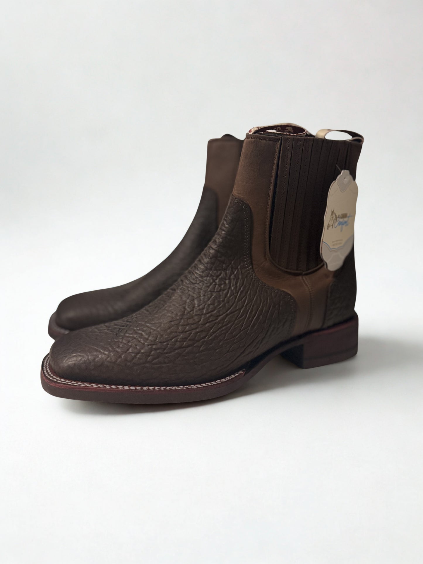 Bull Neck Ankle Boots-Brown