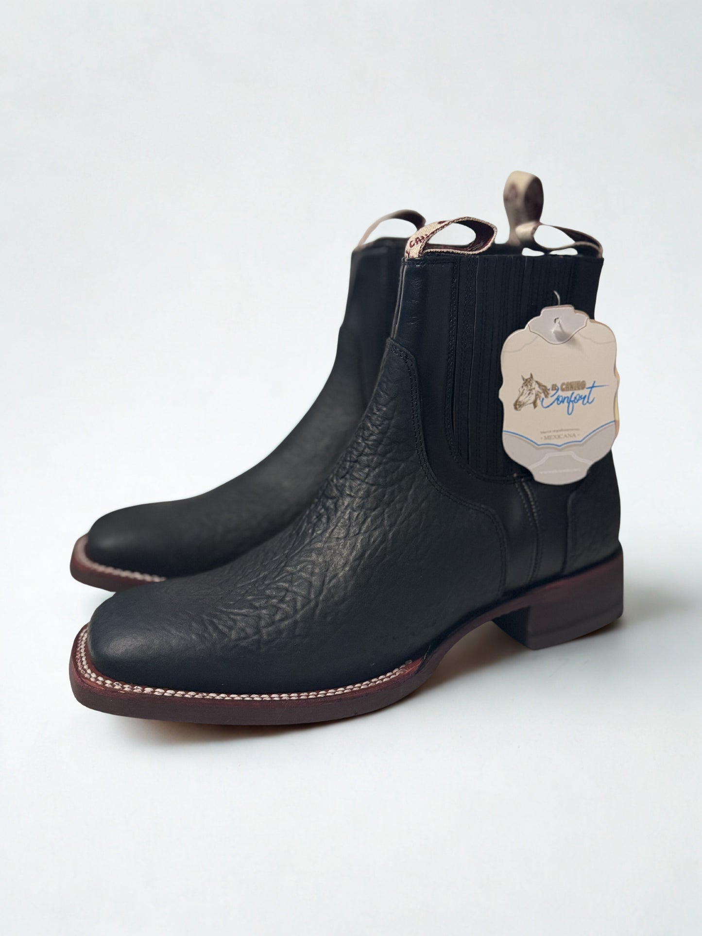 Bull Neck Ankle Boots-Black