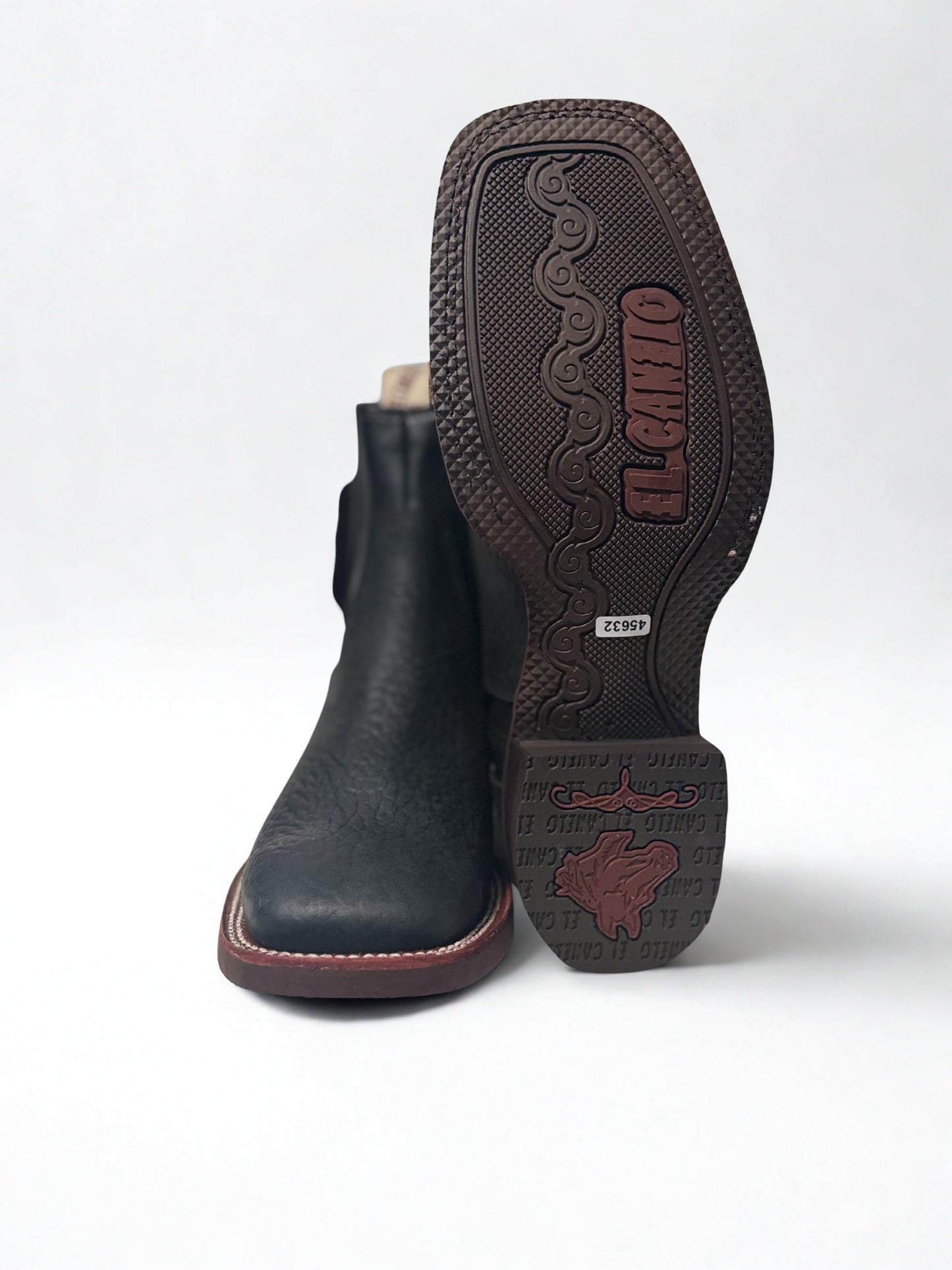 Bull Neck Ankle Boots-Black