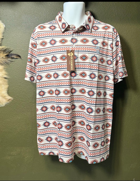 DE RANCHO-ORANGE AZTEC POLO