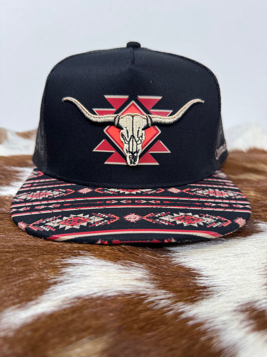 Red Longhorn Cap