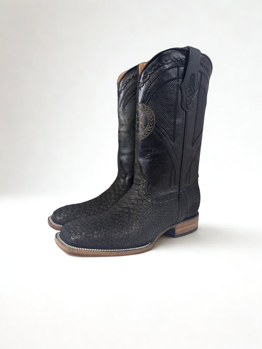 Matte Black Python Boots