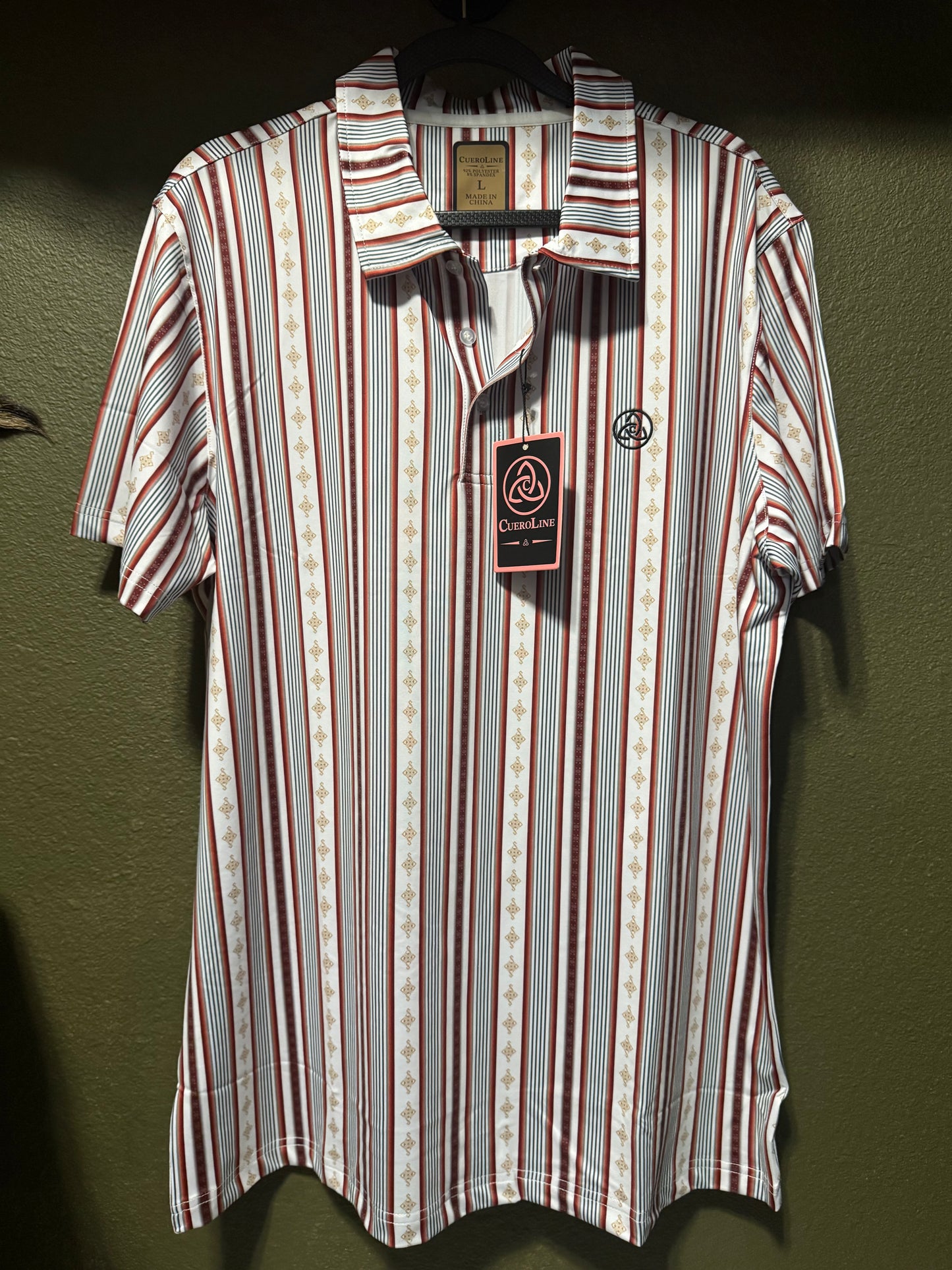 Red/White Striped (Vertical) Polo
