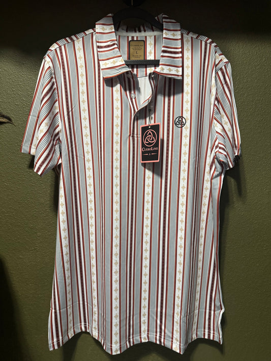 Red/White Striped (Vertical) Polo