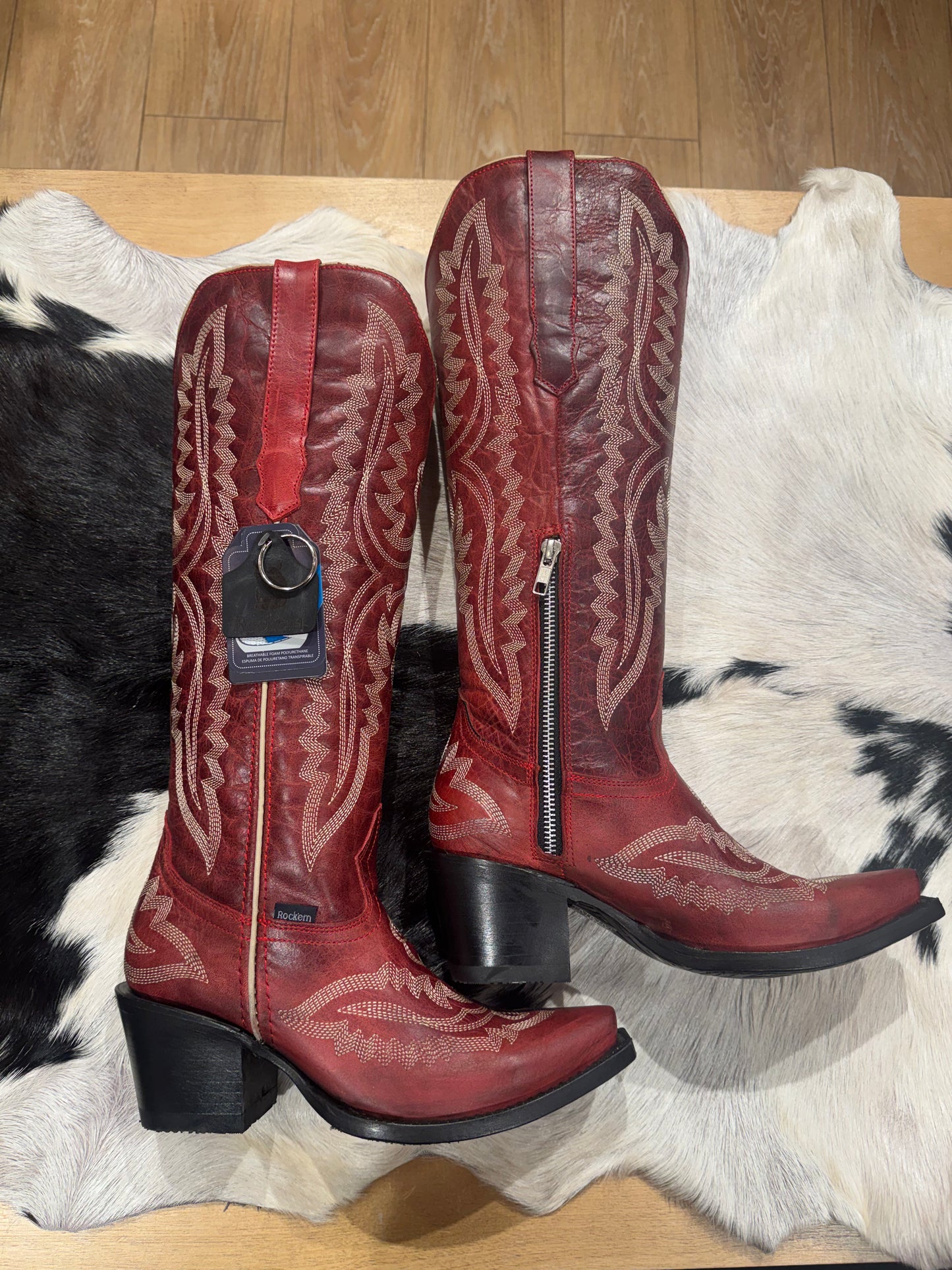 Valencia Tall Burgundy Snip Toe